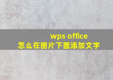 wps office怎么在图片下面添加文字